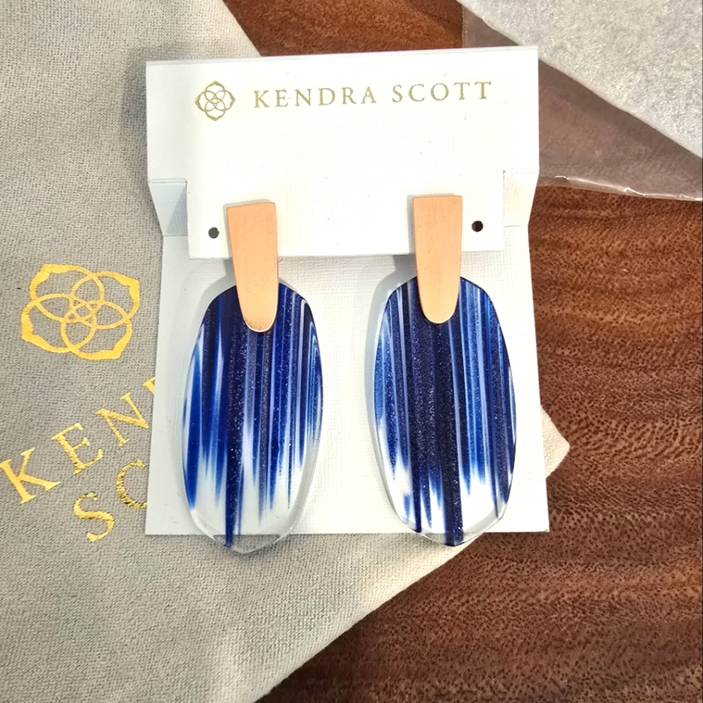 *Rare* Kendra Scott Aragon Navy Dusted Rose Gold